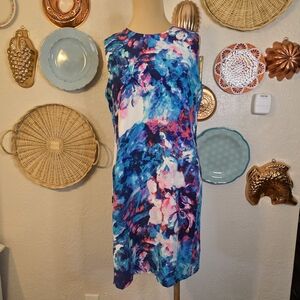 Cynthia Rowley 100% Silk Abstract Shift Dress Preppy Old Money Luxury Sirens